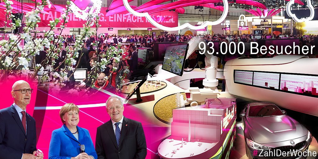 deutschetelekom's tweet image. Mehr als 93.000 Besucher haben sich den Stand der #Telekom auf der #CeBIT2016 angesehen. #ZahlDerWoche ^lr