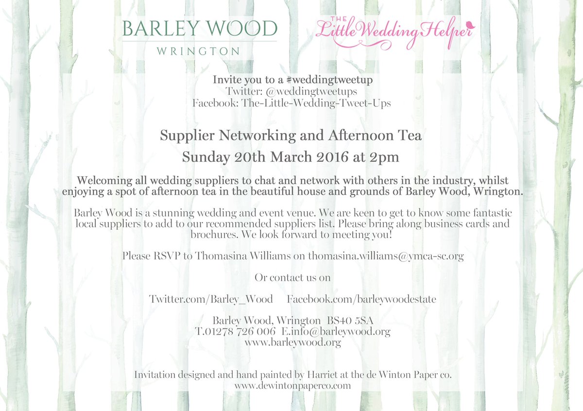 Sunday! Free &amp; open to all in wedding industry! 😊 <a href="/Barley_Wood/">Barley Wood</a> #tweetup #networking
