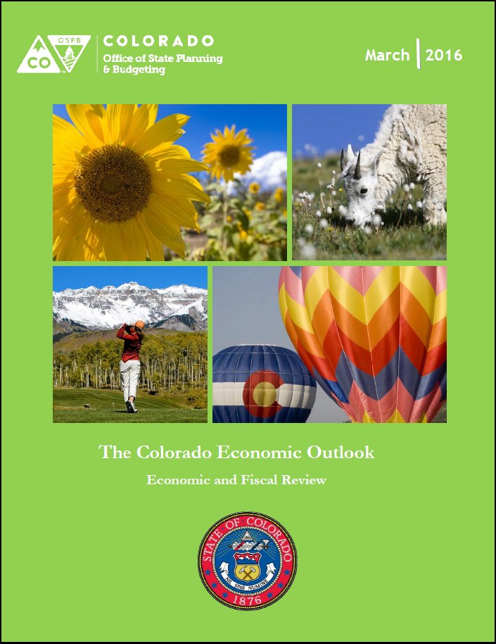 COBudgetOffice's tweet photo. The March, 2016 Revenue and Economic Forecast is now out! Find it here! #CoEcon #Economics https://t.co/fCbHOIWQtG https://t.co/2YxHVht45g