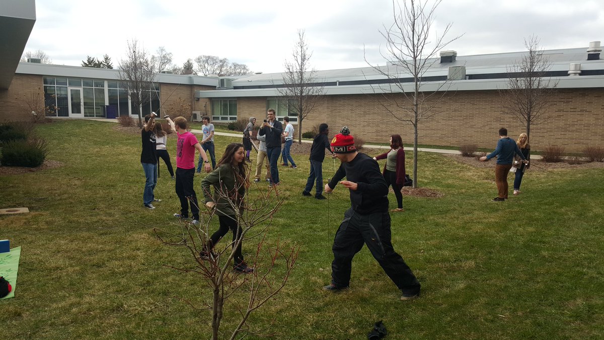 GOWHS_Theatre's tweet photo. Combat in the Courtyard with Theatre Arts II &amp; Mr. Hofeldt. @BulldogLife_WHS https://t.co/mkh0NGgSUF