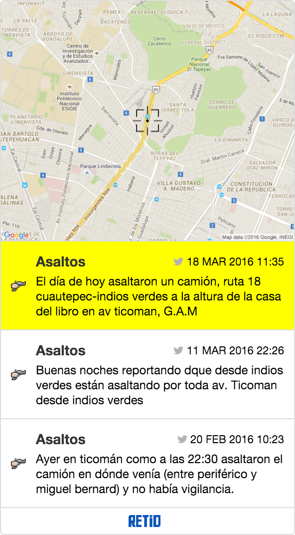 retioDF's tweet photo. [#AlertaDeSeguridad] Asaltos recurrentes a transporte público en Ticomán https://t.co/phVigxEhlL https://t.co/5VMsUCSuXI