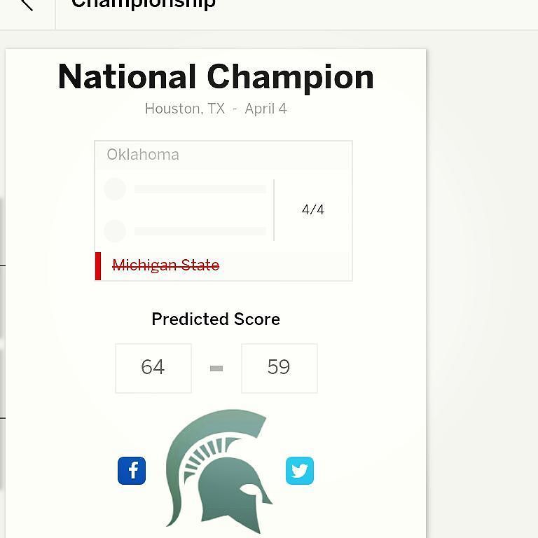 1DueceDomo's tweet photo. Really Michigan State!!! #bracketkiller #middletennessee #spartans #marchmadness https://t.co/bxKurBErDO https://t.co/MrSdo3afRO