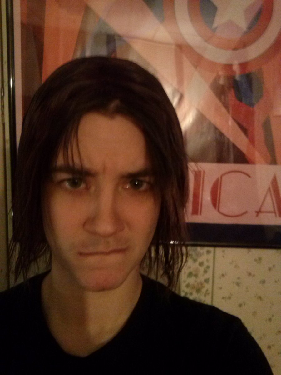 zhoskinsSP's tweet photo. Before and after on #BuckyBarnes' wig. It had been in storage, lol. #SuperProblems https://t.co/2iKLz51L9O