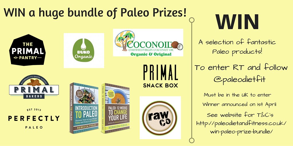 #WIN a huge bundle of #paleo goodies by these great brands in our #giveaway worth over £100! 

RT &amp; Follow to enter!