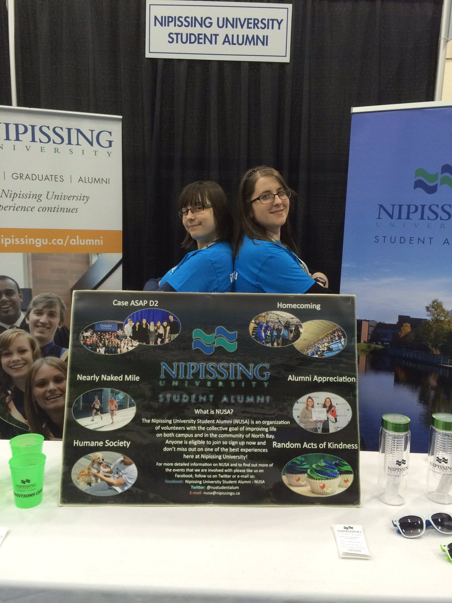 Megan2_McMaster's tweet photo. Next years NUSA exec! Come see us at the table! #nuopenhouse @NipissingAlumni @NipissingU https://t.co/mEYOpjEwID