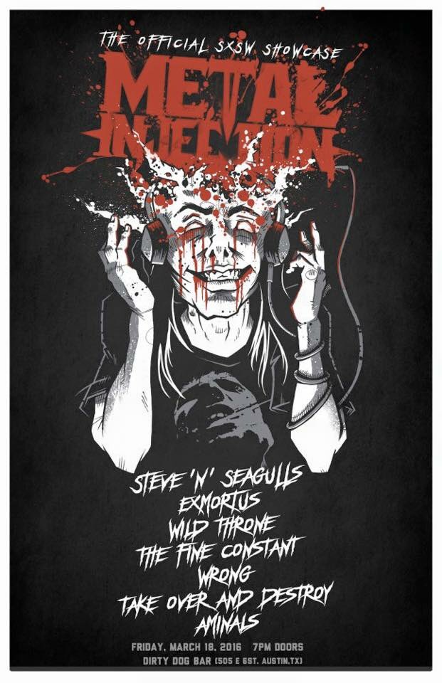 AMINALSBAND's tweet photo. Today! #sxsw @metalinjection @sxsw @Exmortusband @SeagullsBand @TheFineConstant @TakeOverAD @WILDTHRONE @wrong_band https://t.co/6IqN16dLUN