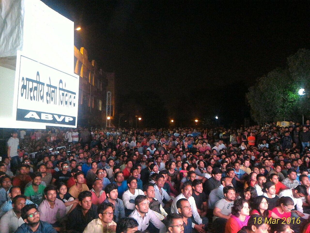 AnupamPKher's tweet photo. Slogans of #BharatMataKiJai &amp; #VandeMatram today purified #JNU of slogans chanted earlier on 9th Feb.:) #Patriotism https://t.co/GnPGe1oJgk