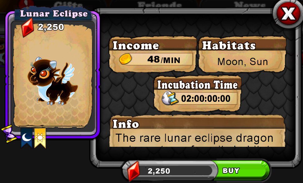 lunar eclipse dragon dragonvale