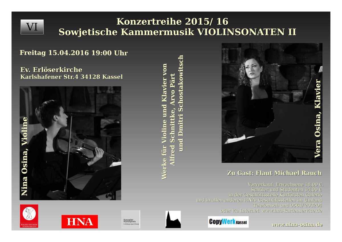 Herzlich Willkommen zum 6. Konzert der Reihe Sowjetische Kammermusik!
nina-osina.de/konzertreihe/v…