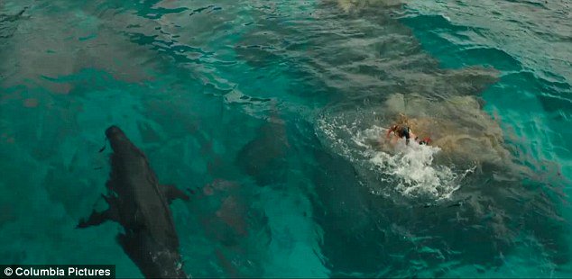 DailyMailCeleb's tweet photo. Blake Lively in trailer for The Shallows is bloodied and stranded as sitting shark prey https://t.co/VzgiGP6YNa https://t.co/ipQhihwCiy