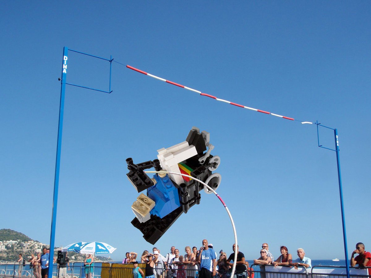 legohawking's tweet photo. I'm doing my bit for #SportRelief 
I am Lego Stephen Hawking
My pole vaulting skills are legion

#YoloBitches https://t.co/exD6Uva3jS