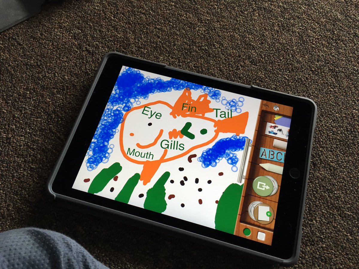 KariAddington's tweet photo. Friday afternoon in Kindergarten #science #foss #fish #drawingpad #labeling #ipadpower https://t.co/rpW96dcfug