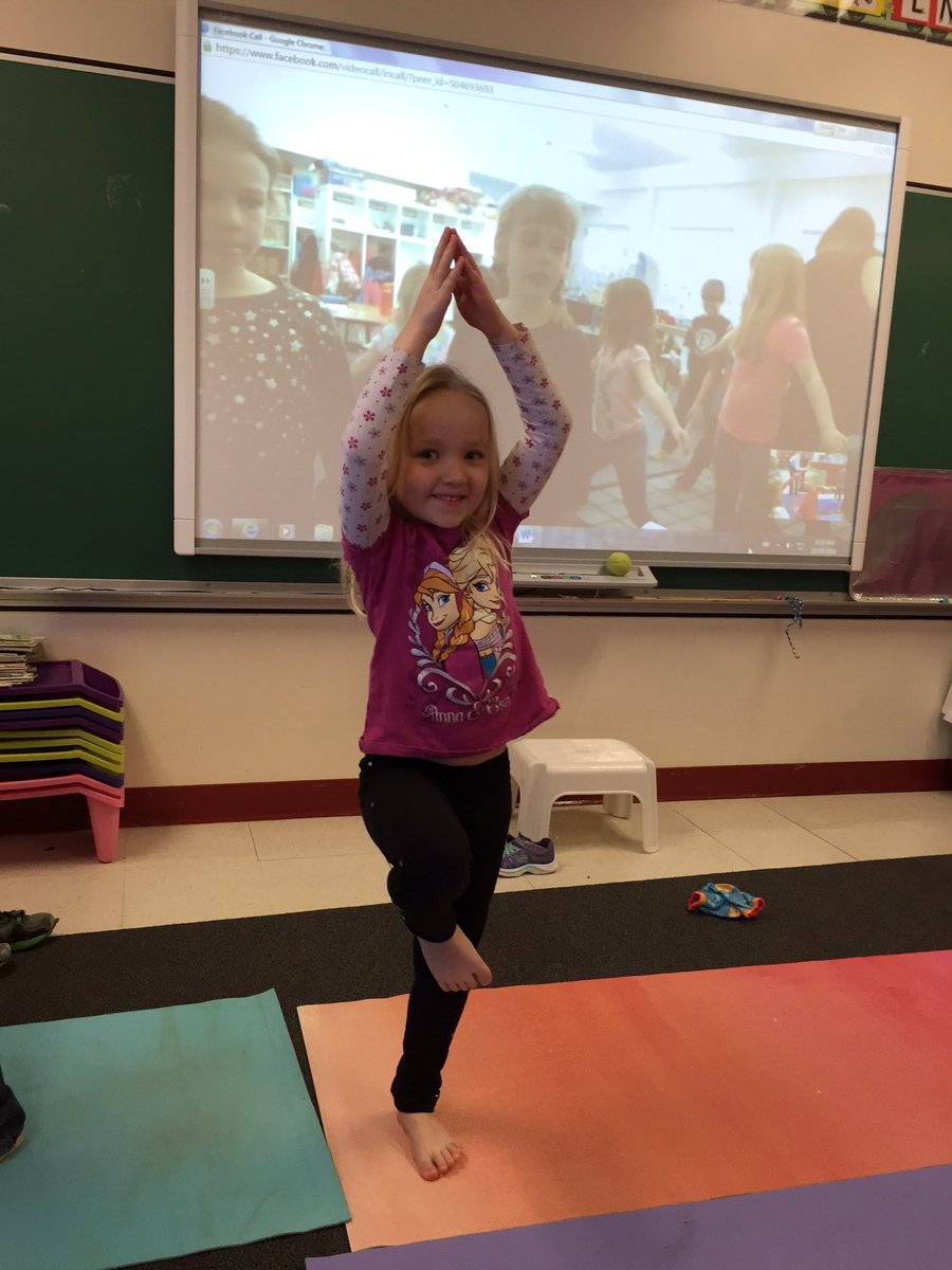 meskinders's tweet photo. @SkypeClassroom @MrsObachsClass loved it! It's part of a weeklong #connectedwellness challenge! #yoga #MIEExpert https://t.co/HjBBbjlCLj