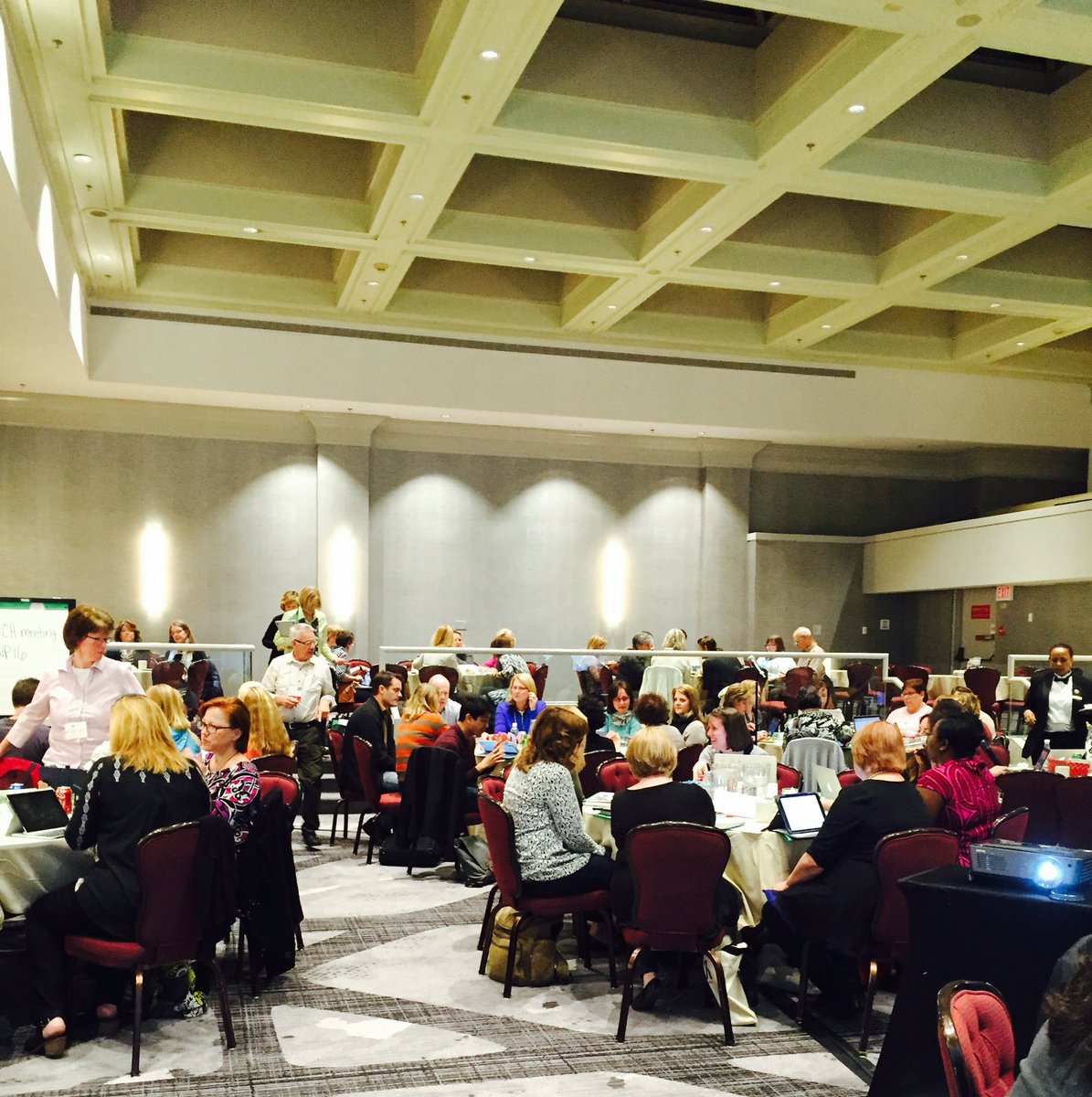 there is energy in this room as #NWP leaders prepare 2 kick off College Ready Writing Program! #nwpsm16 #NWP @kuwp