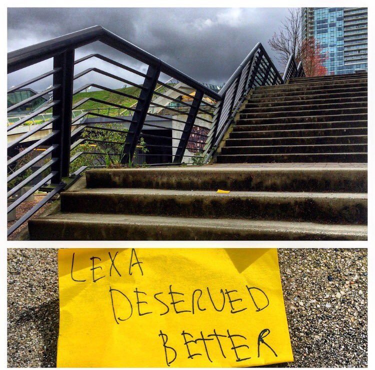 clexalicious's tweet photo. This is where the filmed the season finale of the 100.. And someone left paper that read "lexa deserved better" https://t.co/3p1pU1DwNy