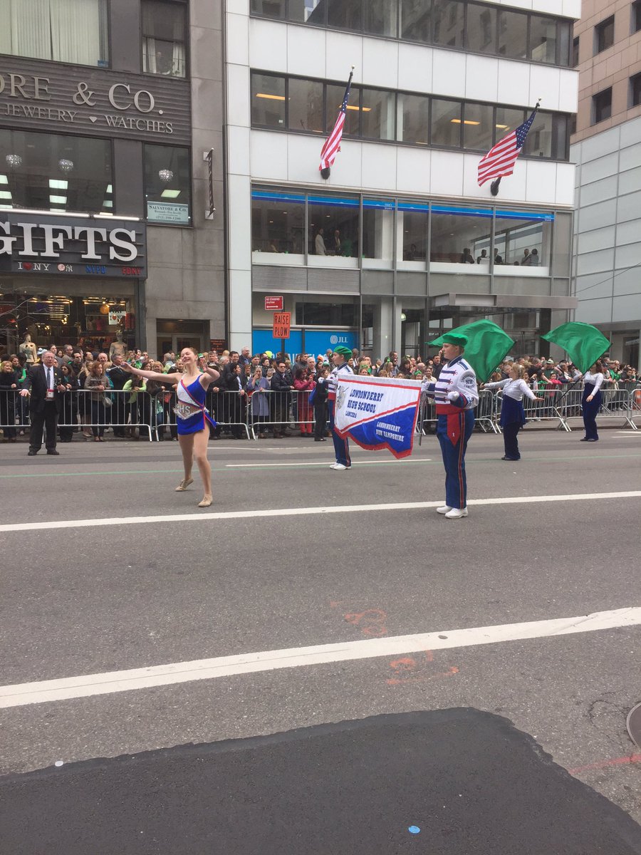 TheRedStarsNH's tweet image. Red Star Morgan Torre led the Londonderry HS band in NYC's St. Patrick's Day!