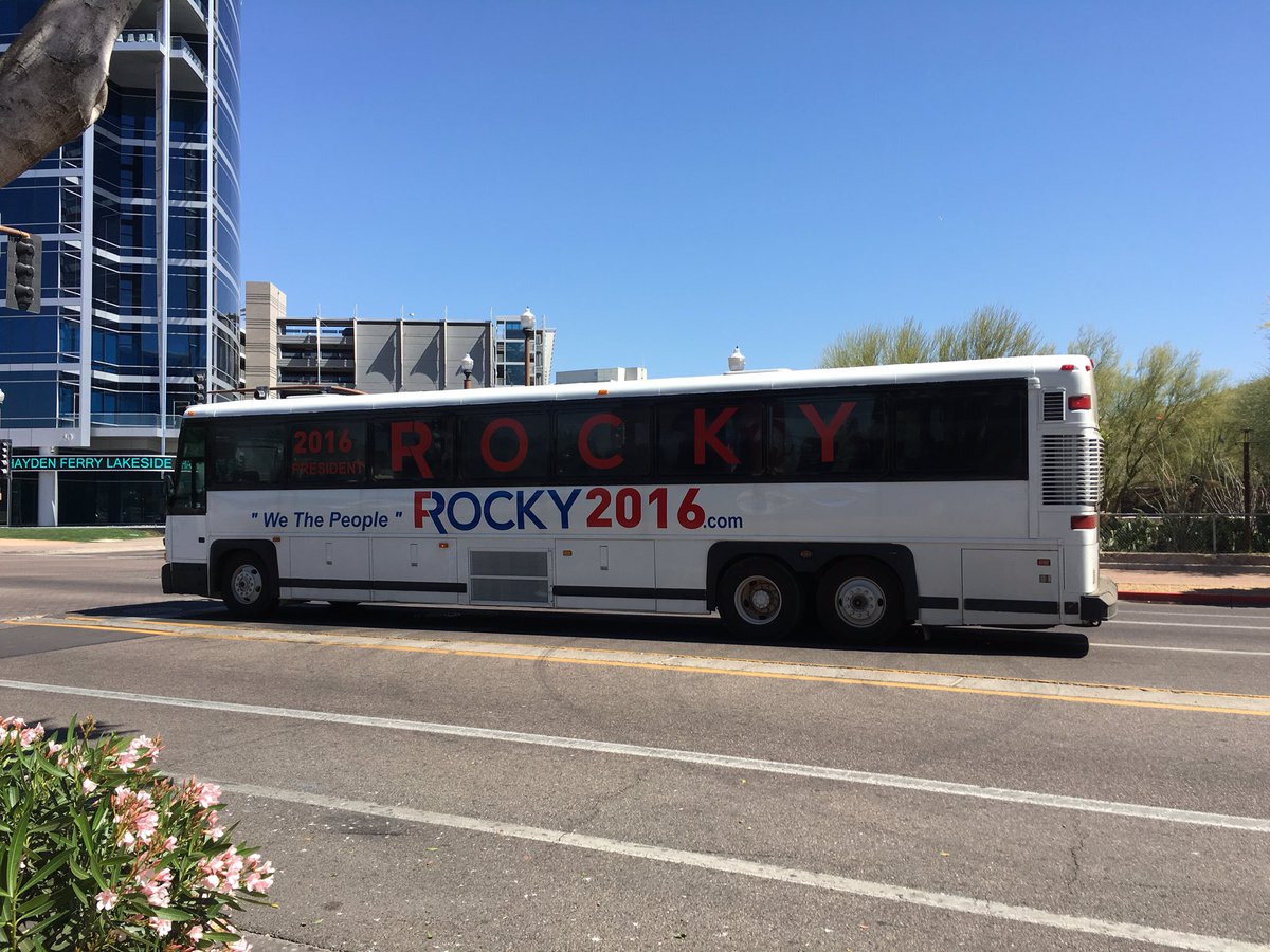 sunshineinjar's tweet photo. @FOX10Phoenix  you did not say anything about this guy being in town. #Election2016 #rocky https://t.co/6X58kFIp0M
