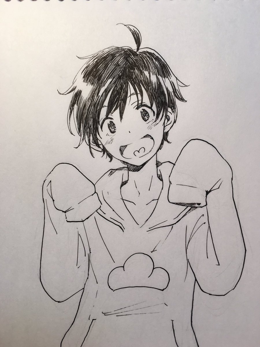 自分絵十四。
鉛筆の下絵の方がぽかった。 