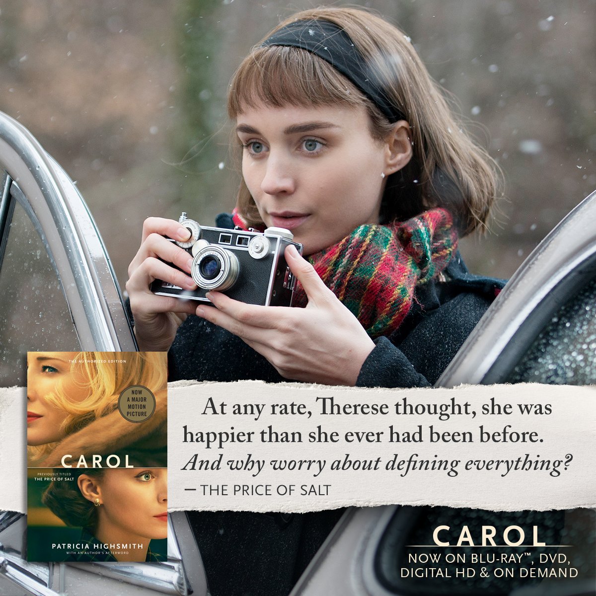 CarolMovie's tweet photo. #CarolMovie tells a love story that first bloomed in The Price of Salt. 1st comment wins DVD+Book bundle. [US only] https://t.co/Nsl3MxPeSu