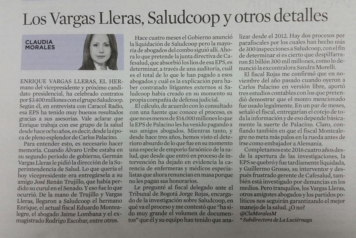 ClaMoralesM's tweet photo. Gracias a quienes leyeron. No lo olviden: detrás de cada muerte y falta de tratamientos,hay políticos responsables. https://t.co/DBYBIPeBvx