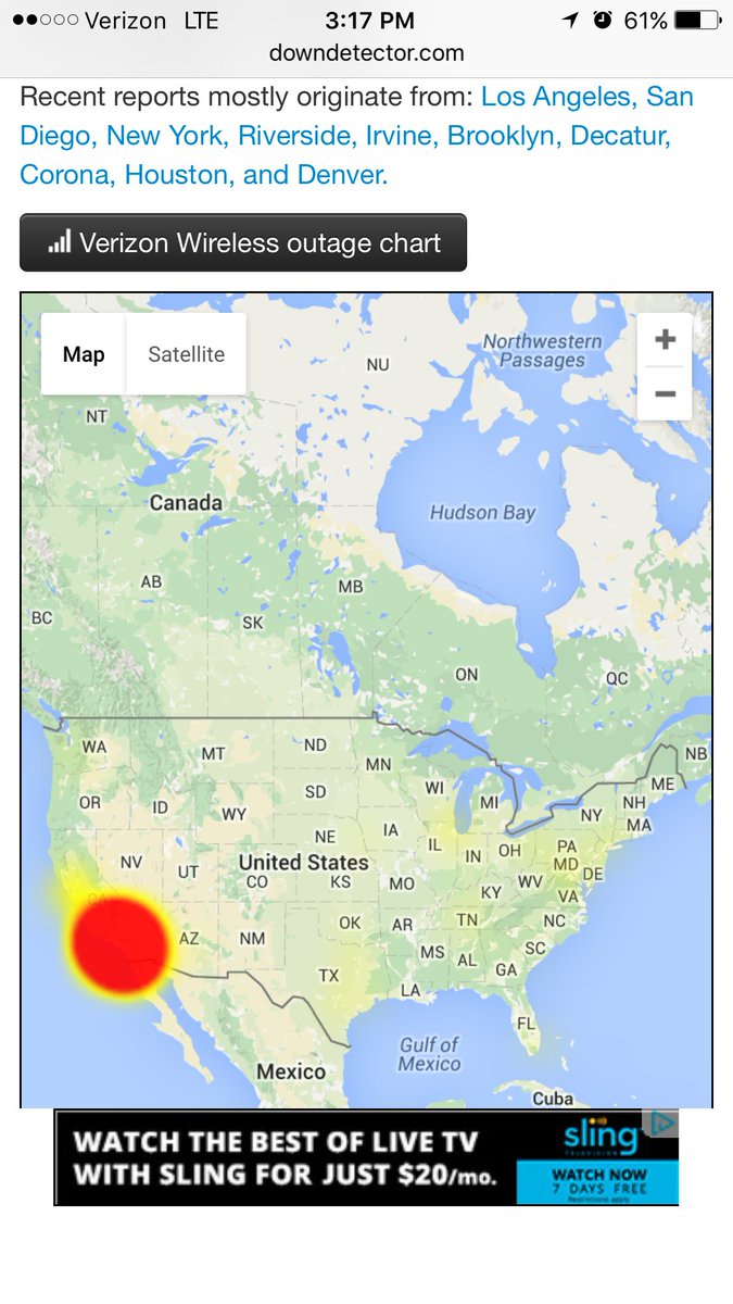 tarawallis's tweet photo. Per @KTLAnewsdesk  Major @verizon wireless outage in Southern California, company aware of problem &amp; working to fix https://t.co/XFMzlxZRaS