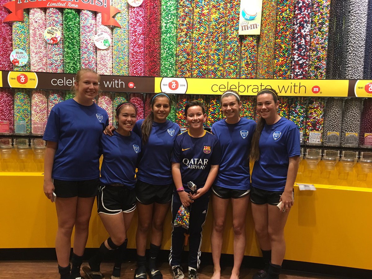 jrbruin93's tweet photo. After a win this morning, some of the team (+ Nolan) visited M&M and Coke world. When in Vegas... #cypressfc https://t.co/TieOY0efhB