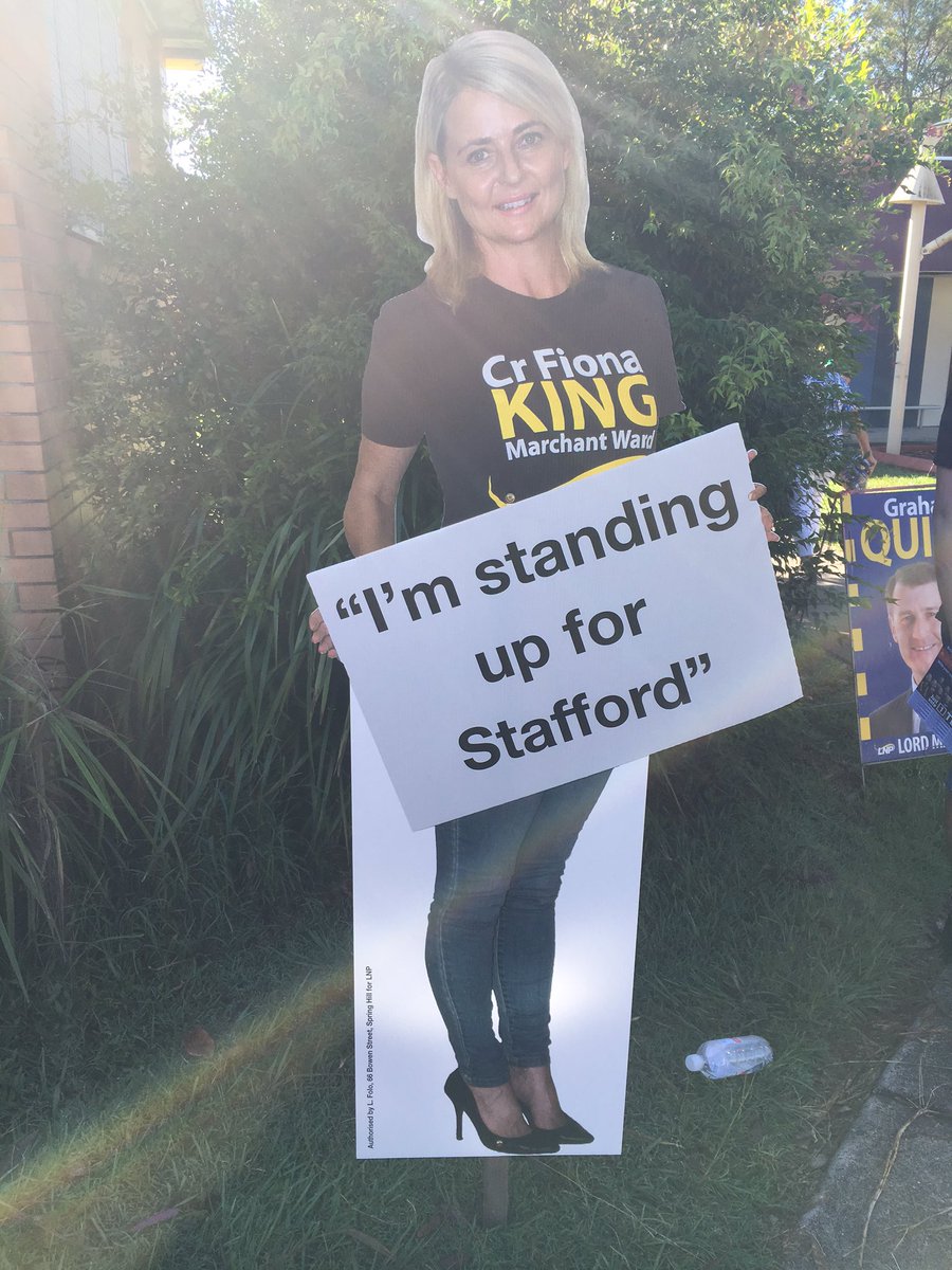 QLDLabor's tweet image. It&apos;s Election Day and @Team_Quirk have sent out cardboard cut outs to win votes. #BNEvotes