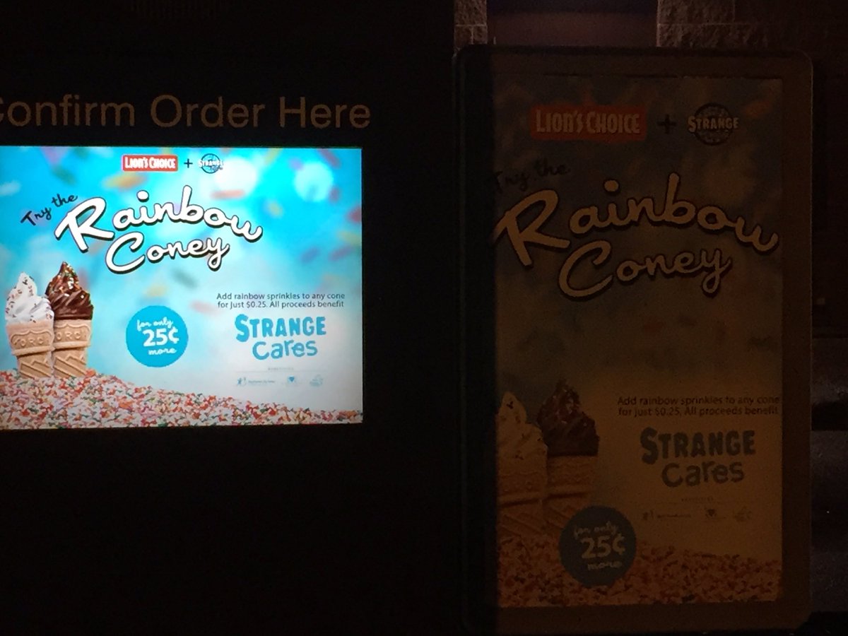 sskibbe's tweet photo. Just picked up my rainbow sprinkles cone at @LionsChoice! @strangedonuts #strangecares https://t.co/HPMXqJIuHw