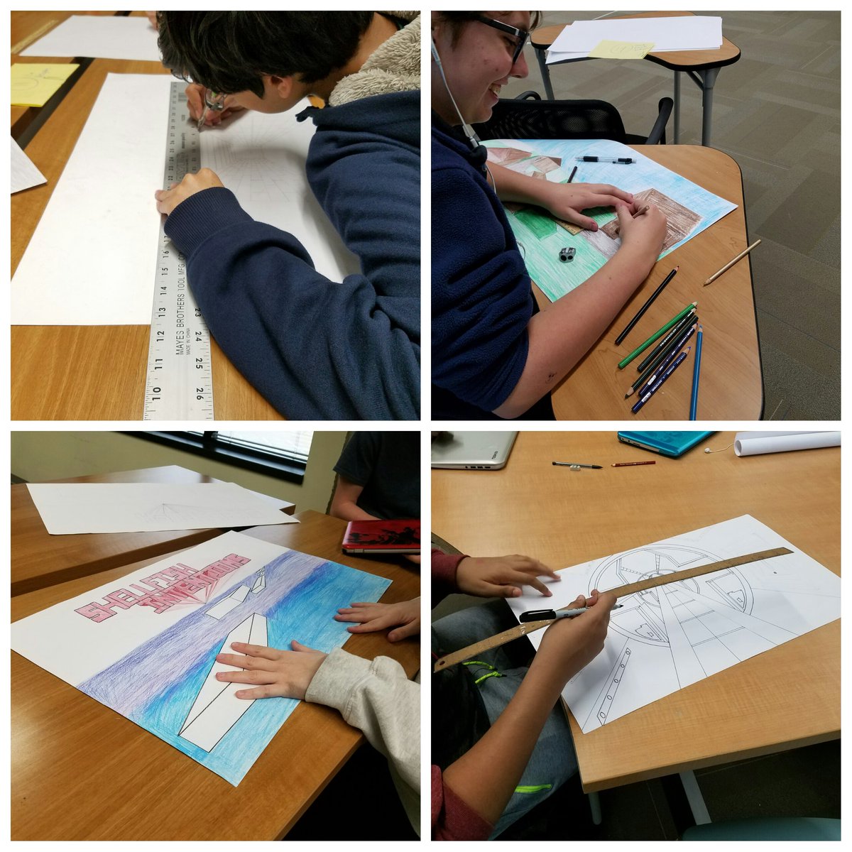 cdaviswrite's tweet photo. 2nd Years working on perspective drawings. @PlanoAHS #pahs10 https://t.co/ZPpTo1e8EQ