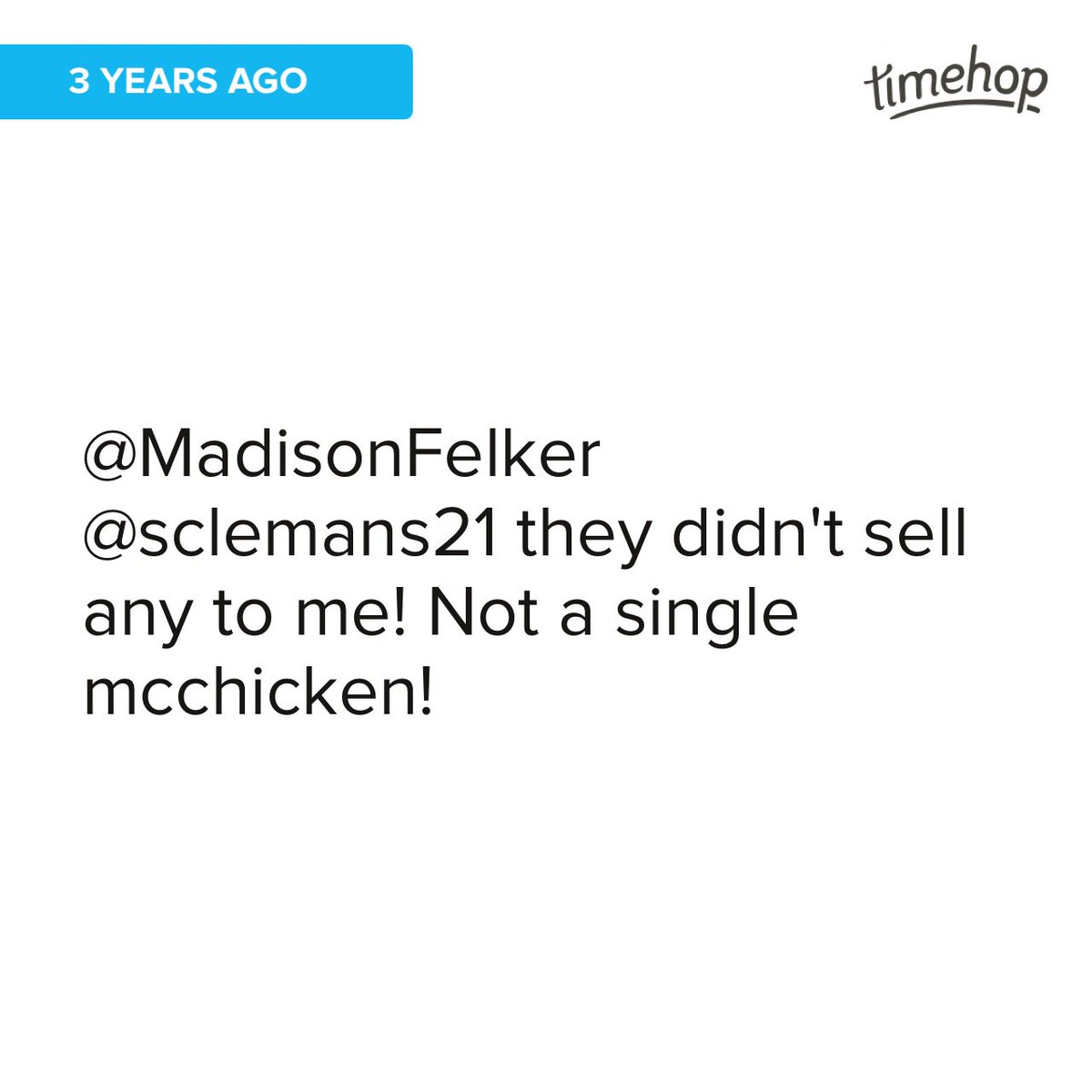 Kallin_Kaybabay's tweet photo. Remember that time I tried to order a mcchicken at the Spinnakers? #pcb13 https://t.co/4BzzivmVJO
