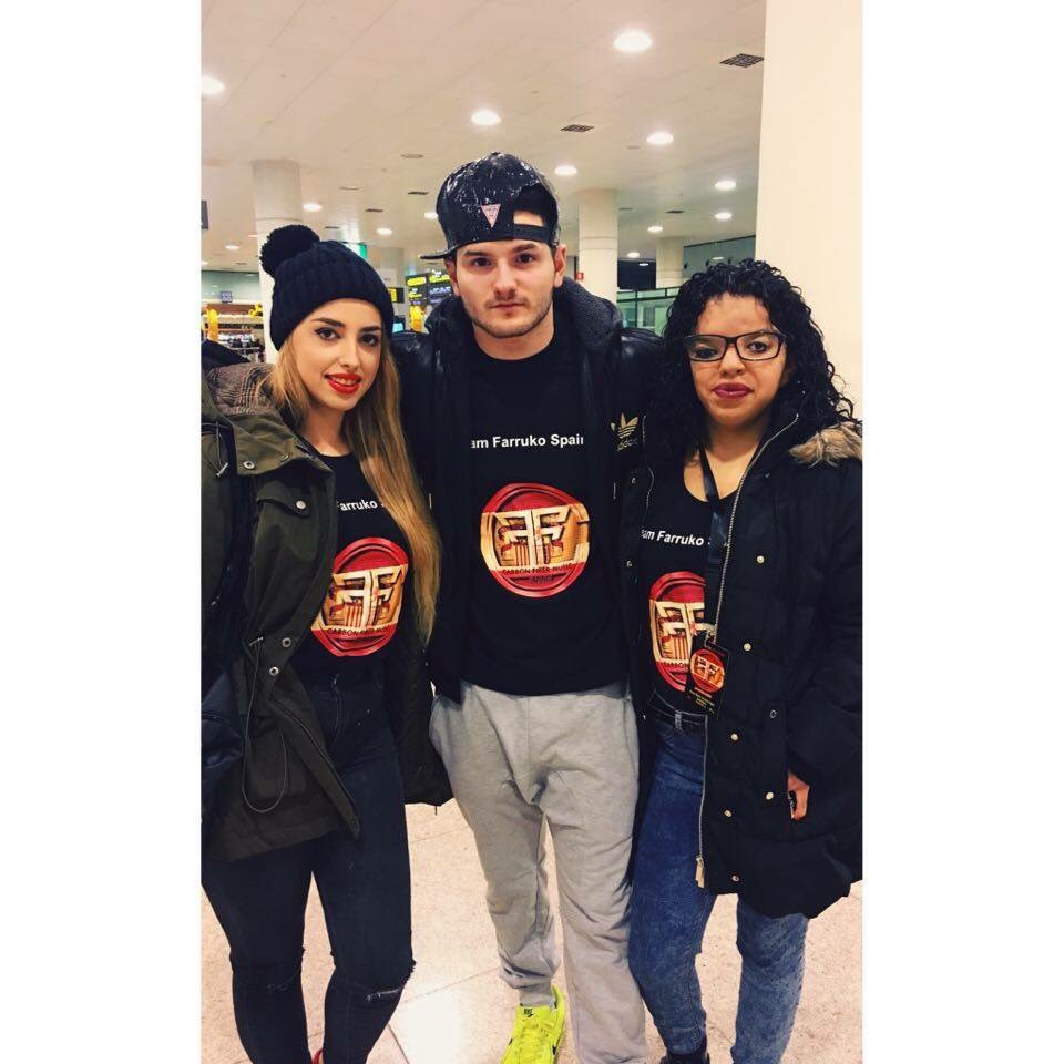 La presidenta &amp; dos integrantes de el #Teamfarrukospain horas antes de recibir al Jefe <a href="/FarrukoPR/">FarrukoOfficial</a>