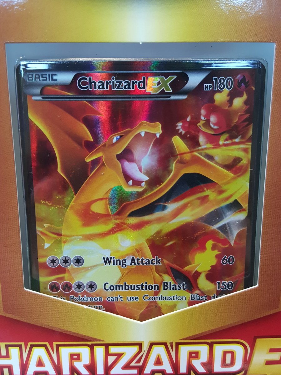 _PokemonCards_'s tweet photo. #Pokémon Charizard EX Red &amp; Blue Collection boxes are starting to hit stores! https://t.co/6oPr7rMKjo