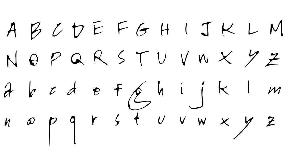 chuckrector's tweet image. TIL how to vectorize my handwriting. Now I have to learn how to fontize.