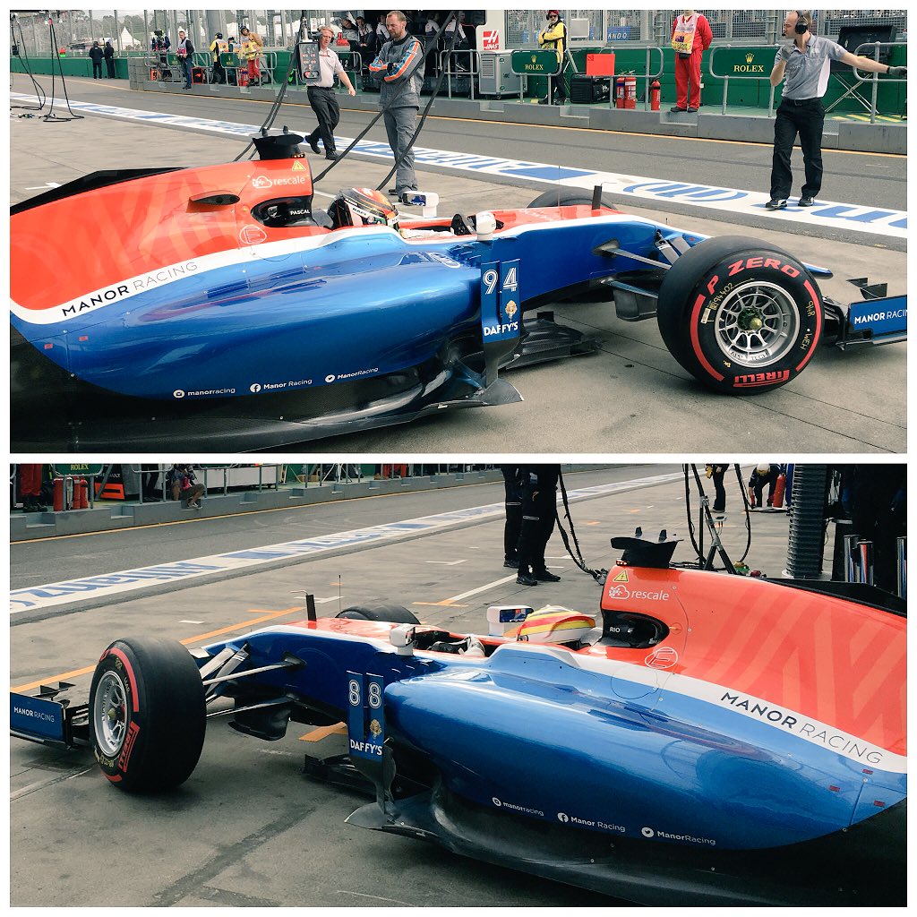 ManorRacing's tweet photo. Pascal, Rio - wishing you a memorable @ausgrandprix #F1 #Qualifying debut https://t.co/XeShdslsRG