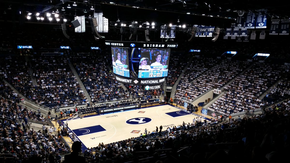 KUTVRon's tweet photo. #NIT action at @BYUbasketball. BYU 38 Virginia Tech 34 at halftime. #BYUvsVT https://t.co/VdqS2IQIgc
