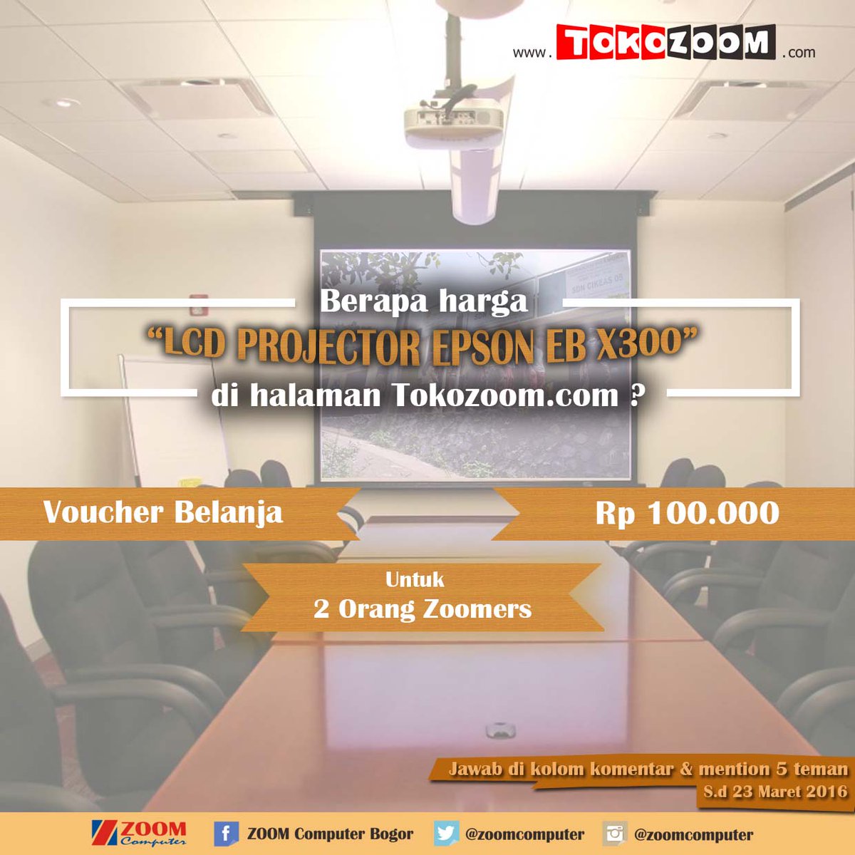 zoomcomputer's tweet photo. Tokozoom Quiz Periode II
Jawab pertanyaan ini dan mention 5 temanmu 
Ada 2 Voucher Rp 100.000 untuk yang beruntung https://t.co/fWJRnTGyX5