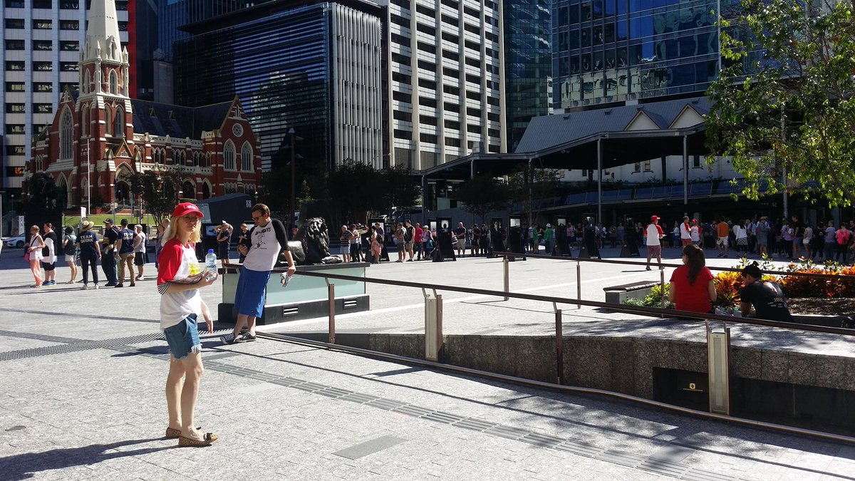 AndrewBartlett's tweet image. Big line up outside Brisbane City Hall polling booth earlier today #BCCVotes #BNEvotes