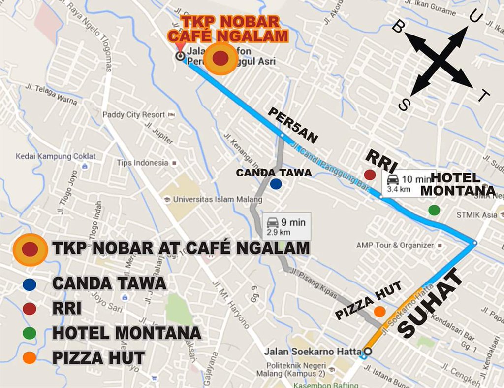 Map lokasi nobar dinihari nanti