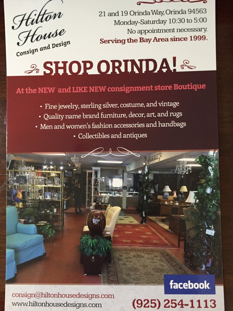 HConsign's tweet image. Hilton House Consign Designs Orinda the best in the East Bay bargain treasures in furniture, jewelry