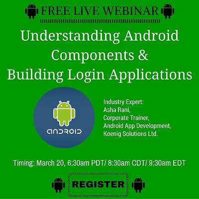 dezyreonline's tweet image. #FreeWebinar: Understanding #Androidcomponents &amp;amp; building #LoginApplication, register now at dezyre.com/interview/inde…