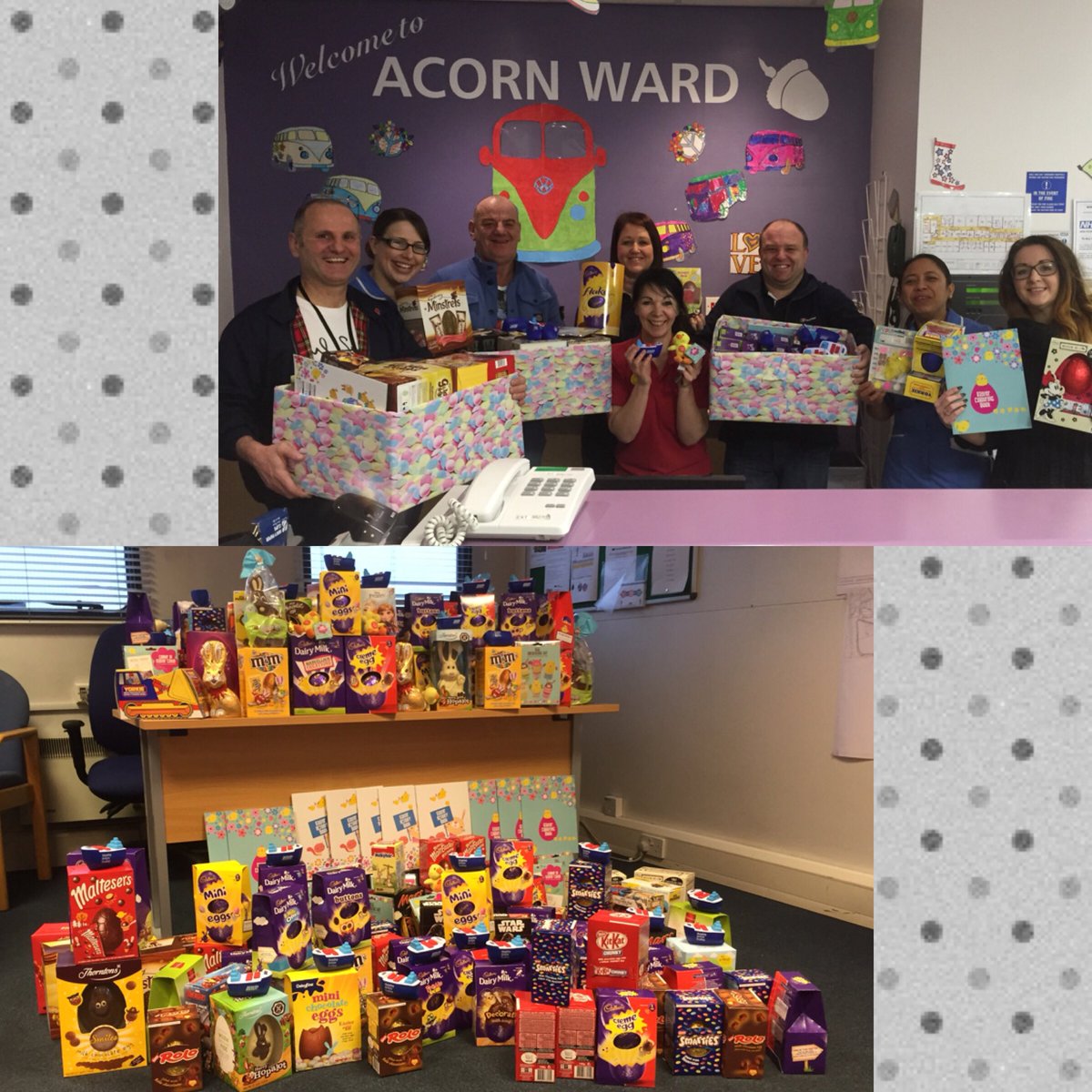 Putting a smile on the faces of poorly children @HullChildren'sWard. 200+ eggs &amp; gifts collected by <a href="/ABPHumber/">ABP Humber</a> #AWT