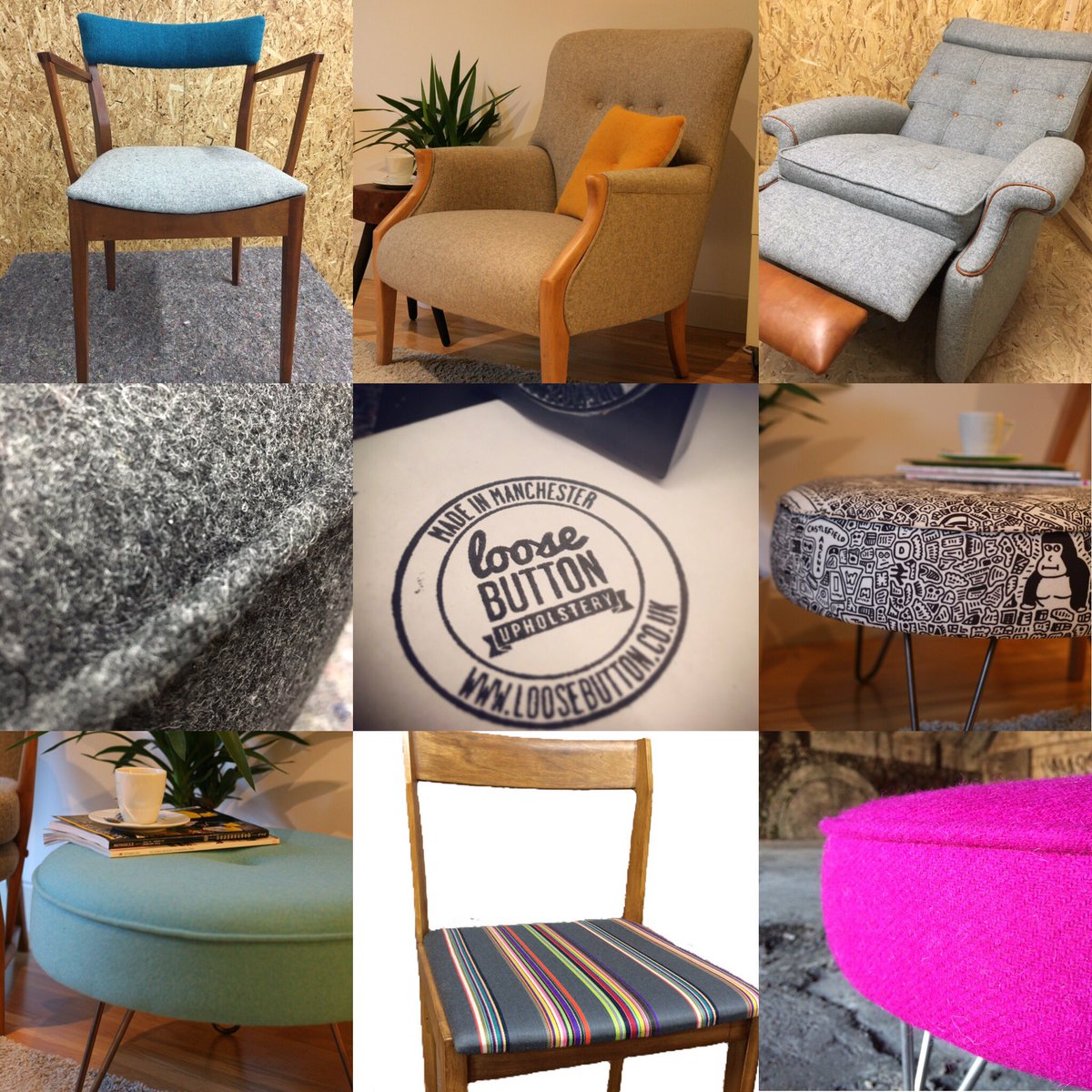 loosebuttonup's tweet photo. Some of our 'ready to go' items available UK wide. #madebyme #manchester #upholstery #buybritish #loosebutton #uk https://t.co/wtcoqGjsO6