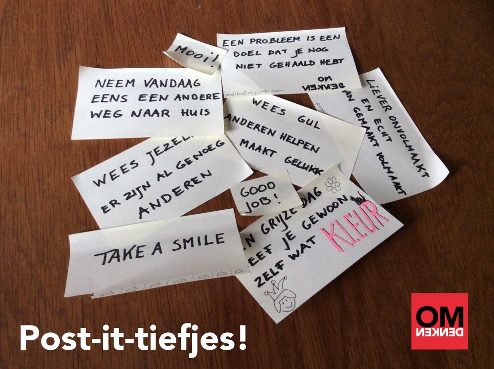 Post-it-tiefjes? Deze omdenker plakt ze anoniem en stiekem in het OV: omdenken.nl/post-it-tiefje…