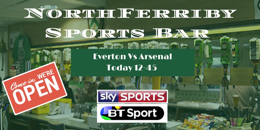 bar_nfu's tweet photo. Todays TV game at the NFU Sports Bar is Everton Vs Arsenal 12-45 KO. Bar opens noon. https://t.co/ipEEzwqmFI
