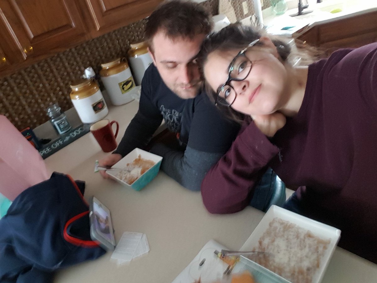 Hello Twitter! Here is a picture of me and my favorite person having cereal.