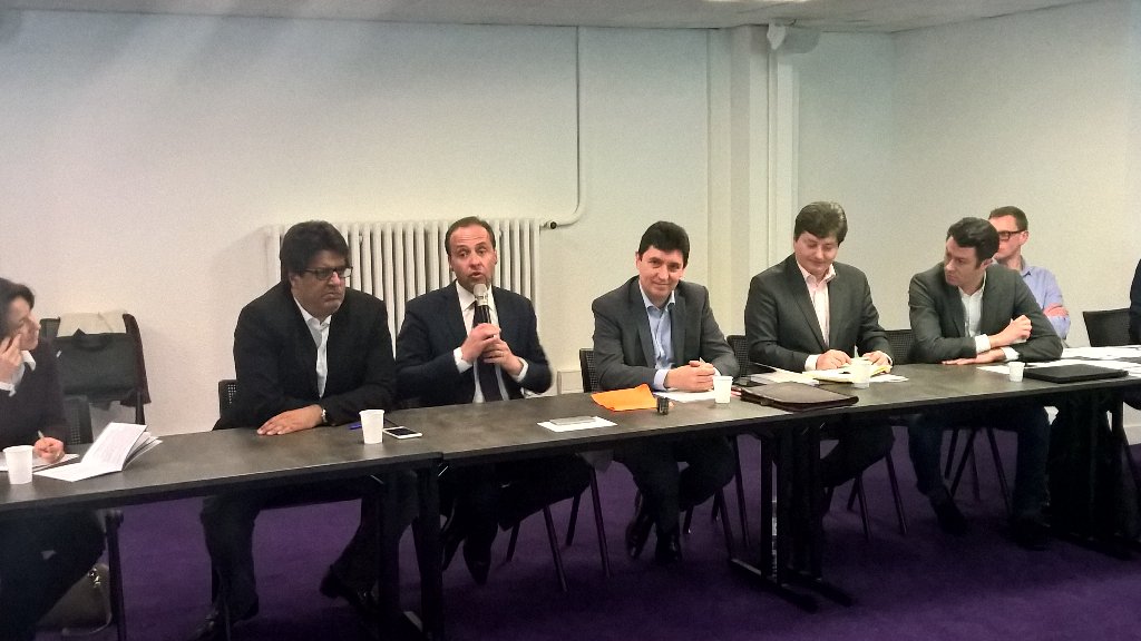 OlivierCadic's tweet photo. Participation de @jclagarde au 1er Congrès @UdiMonde au siège de @UDI_off avec @OlivierCadic et @Meyer_Habib . https://t.co/0MRYg5Hp9c