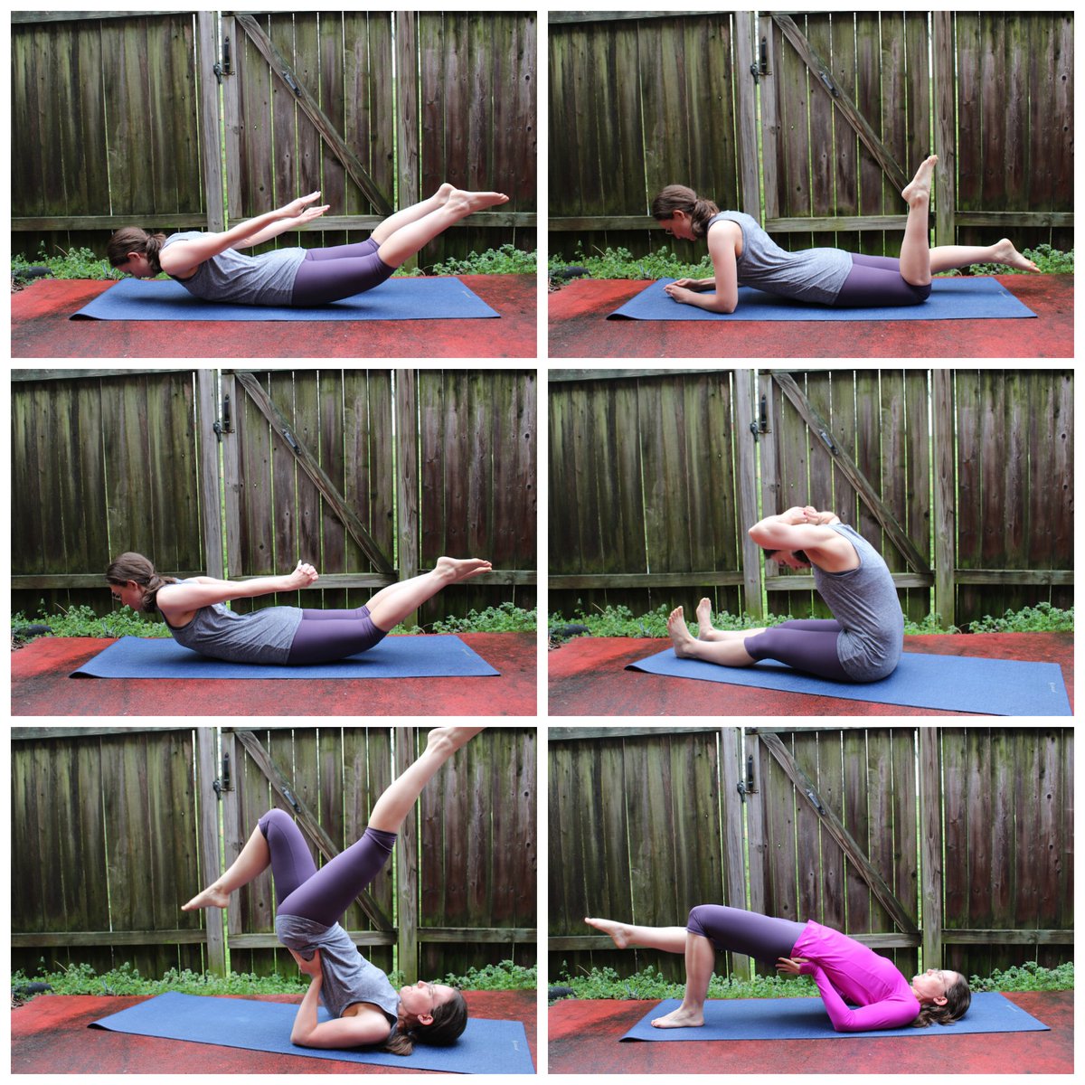 PilatesToLive's tweet photo. #Pilates #marchmatness2016 days 12-17. #swandive #onelegkick #doublelegkick #neckpull #bicycle #shoulderbridge https://t.co/L7HJ2xU3Nz