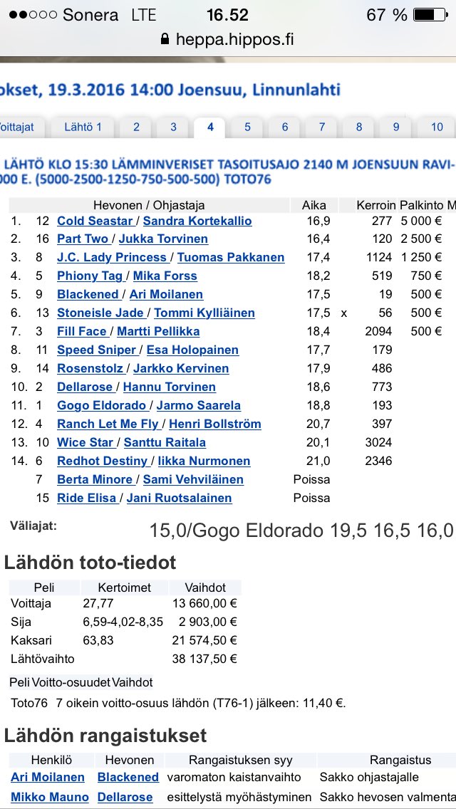 Ja tuostaa!! 😎 Eka #76voitto ei ois voinu paremmassa paikkaa tulla! Ei voi sanoo muut ku et on se jäätävä tamma! 😍