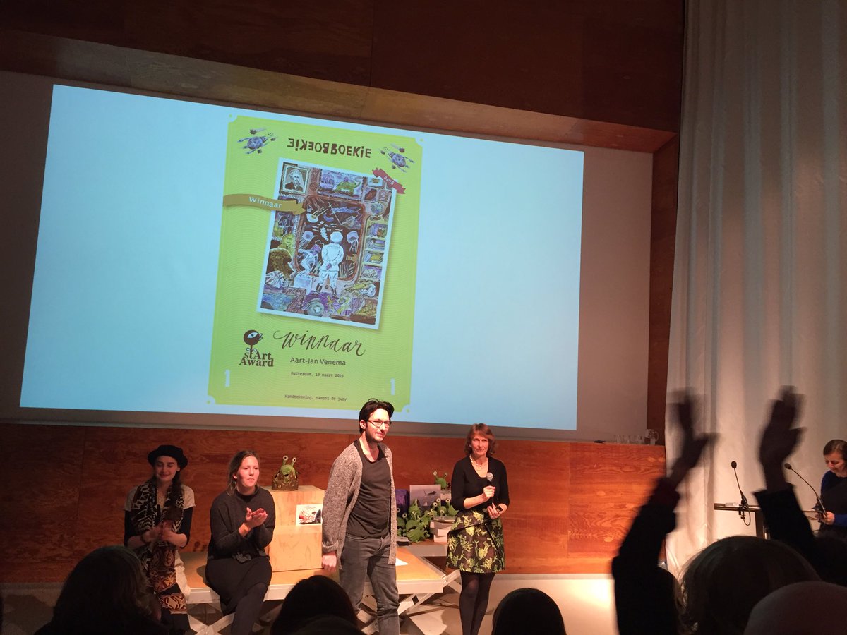 kunsthal's tweet photo. De winnaars van de @BoekieBoekie #stARTaward 2016 @kunsthal met @aartjanvenema op 1! https://t.co/JbB9NgdvmF