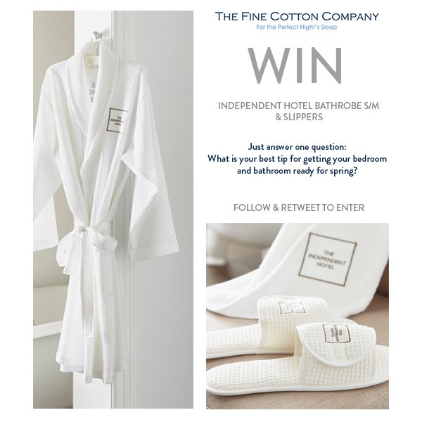 #WIN a #Slipper &amp; #Bathrobe Set from <a href="/TheFineCottonCo/">TheFineCottonCompany</a> 
#RT &amp; #FOLLOW #COMPETITION #GIVEAWAY
bit.ly/1S9BGGu